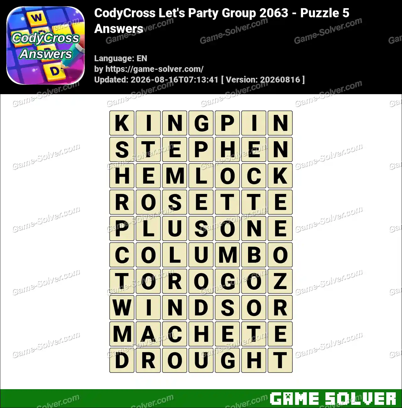 CodyCross Let’s Party Group 2063 – Puzzle 5 Answers